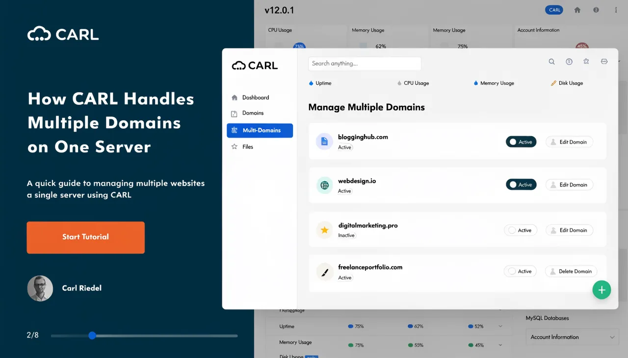 How CARL Handles Multiple Domains on One Server | Multi-Domain Setup on cPanel | Carl Riedel