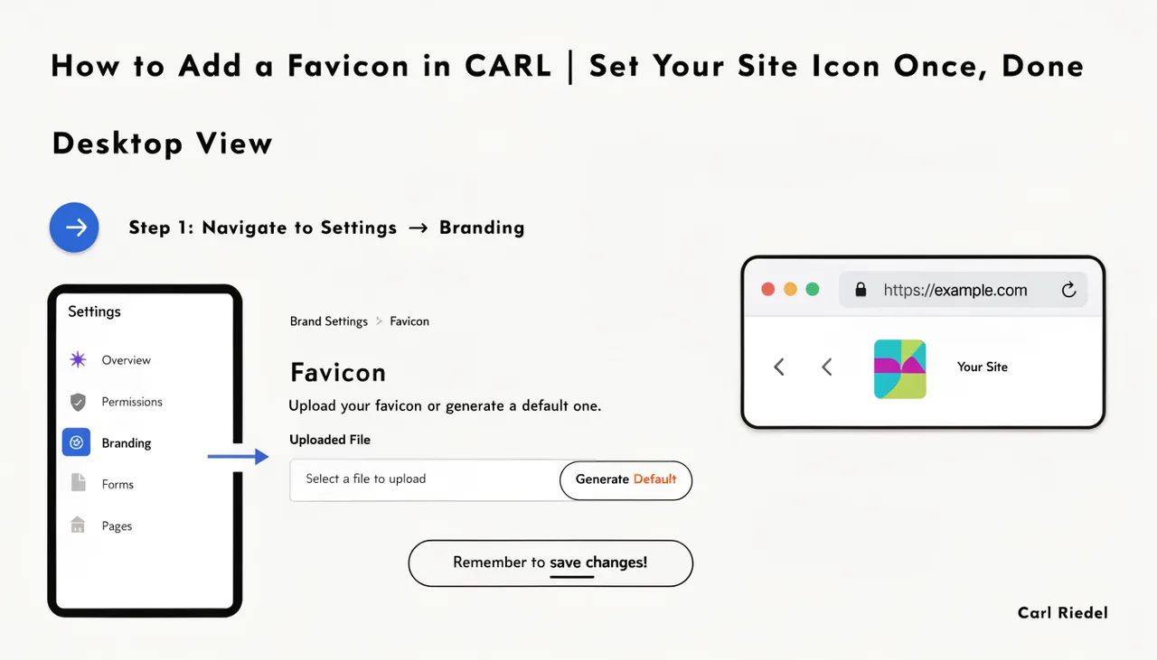 How to Add a Favicon in CARL | Set Your Site Icon Once, Done | Carl Riedel