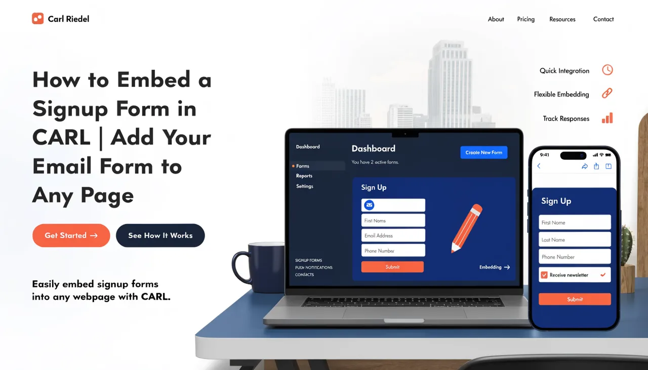 How to Embed a Signup Form in CARL | Add Your Email Form to Any Page | Carl Riedel