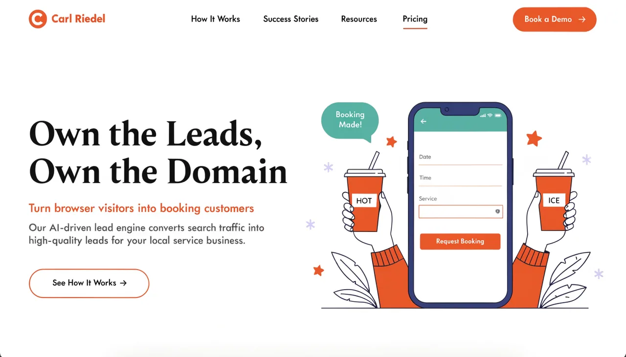 Lead Generation Website for Local Service Business | Own the Leads, Own the Domain | Carl Riedel