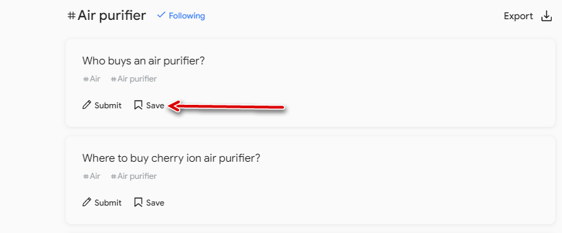Google Question Hub Save Button Image